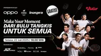Siaran Langsung! Friendly Match Legenda Bulu Tangkis Indonesia - OPPO Badminton 2025 di Vidio